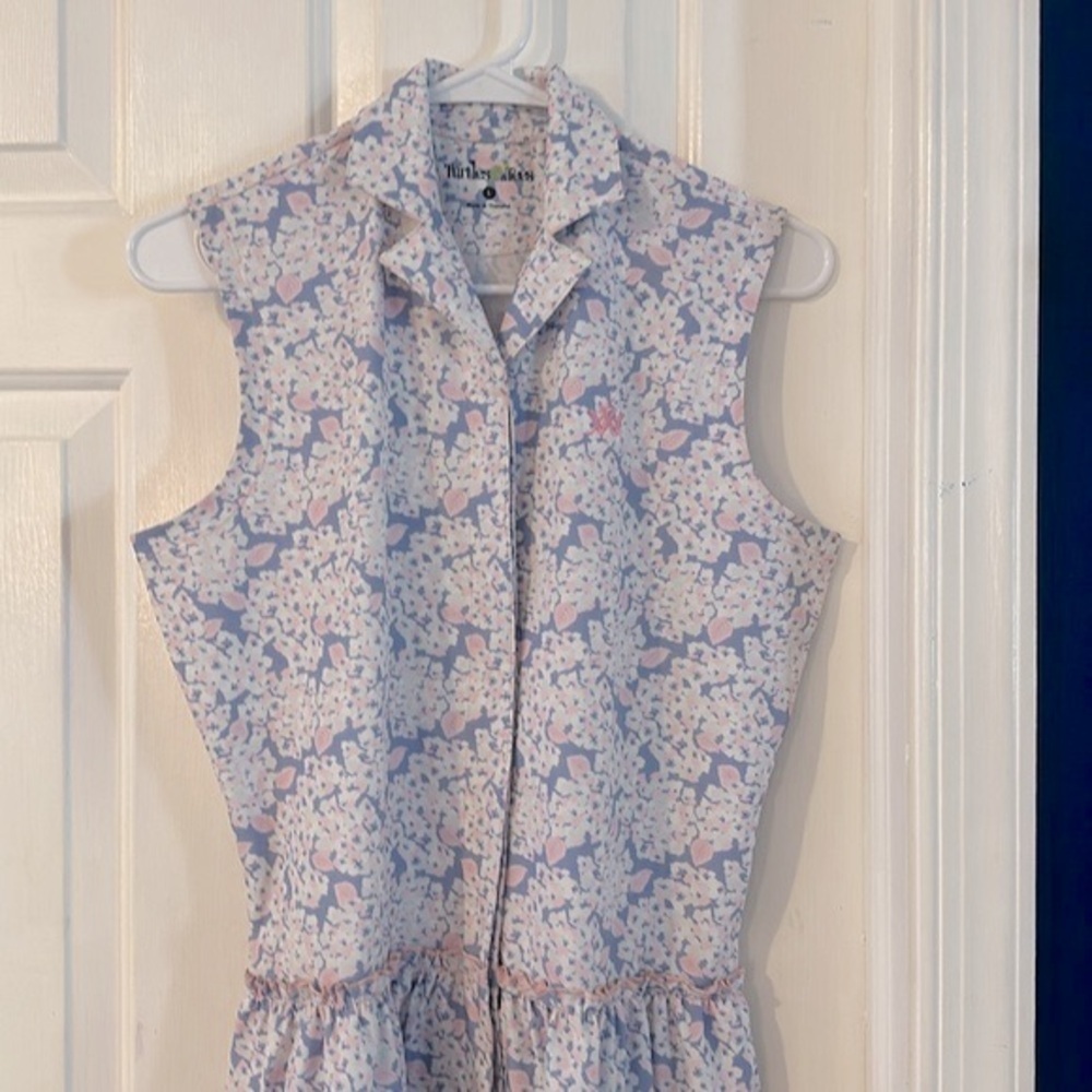 Women Turtles & Tees Masters in Bloom Peri Darby Polyester & Spandex Golf Dress - Picture 2 of 11